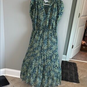 Steve Madden Green and Blue Floral Maxi Dress